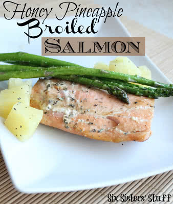 honey pineapple broiled salmon