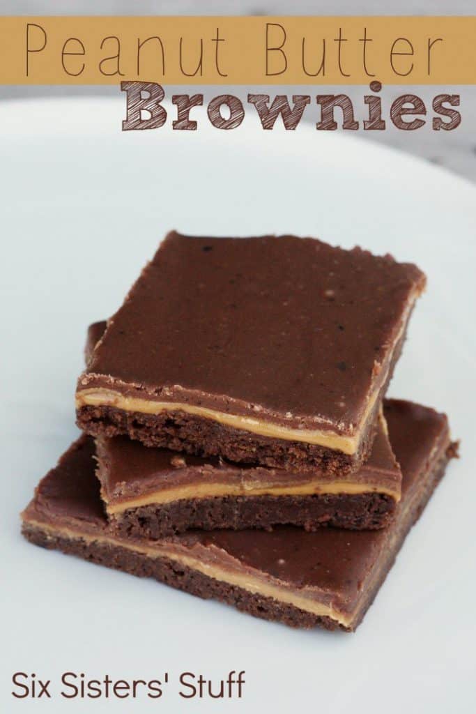 peanut butter brownies recipe from six sisters’ stuff