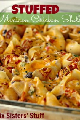 Mexican stuffed shells with chicken