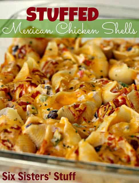 Mexican stuffed shells with chicken