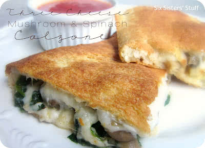 Three Cheese Mushroom and Spinach Calzone Recipe