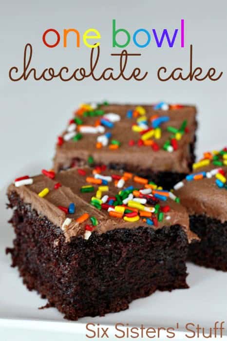 one bowl chocolate cake (made from scratch!)
