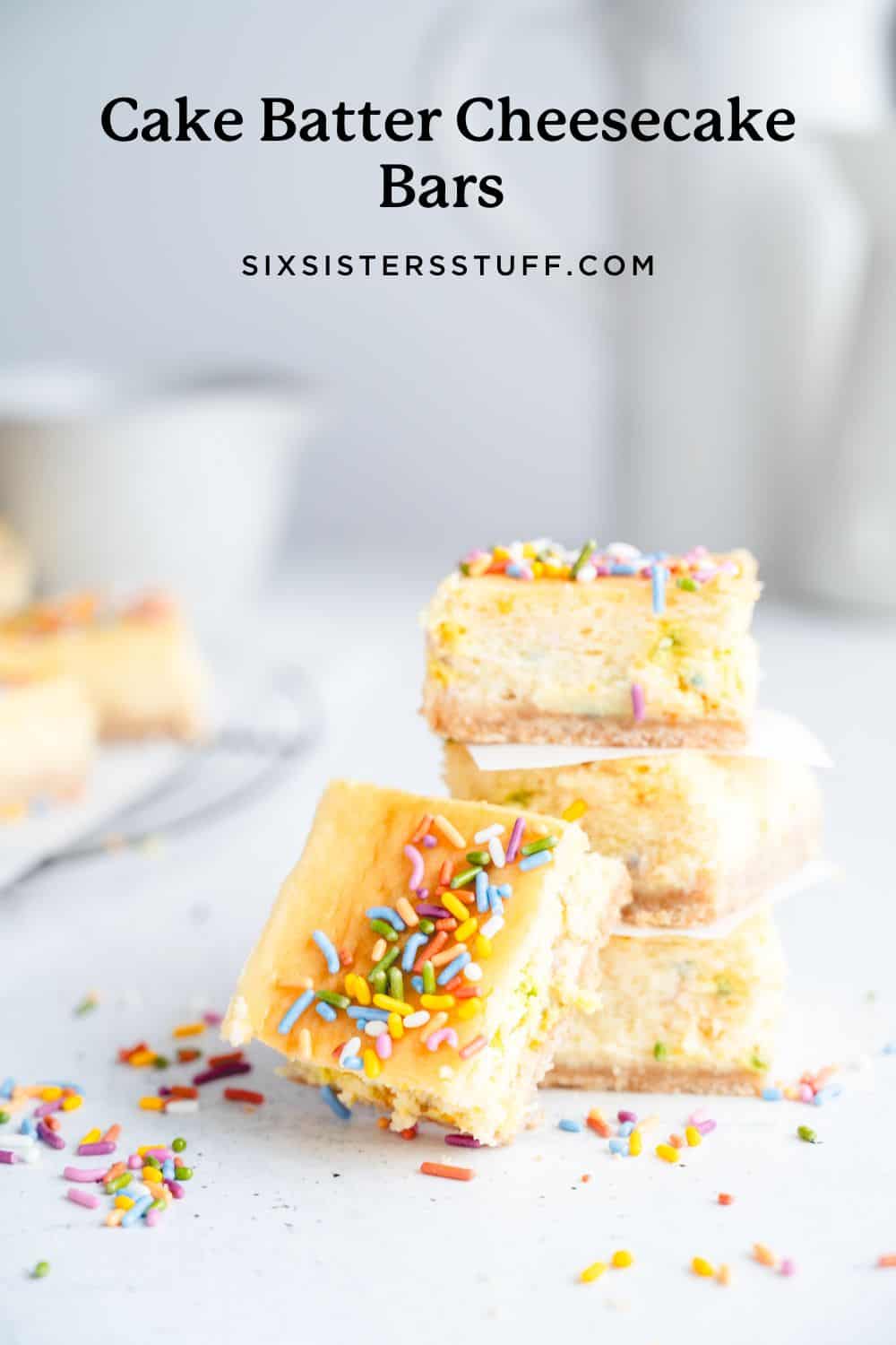 Cake Batter Cheesecake Bars Recipe