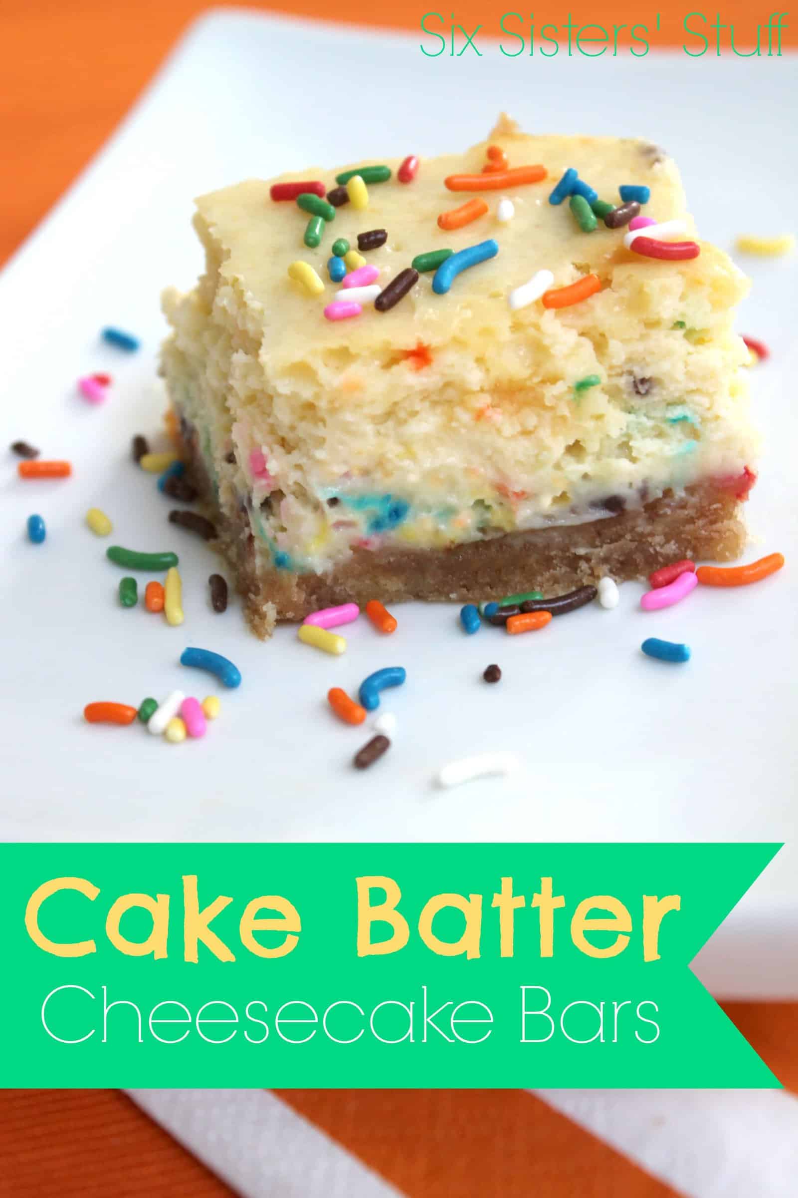 Cake Batter Cheesecake Bars Recipe