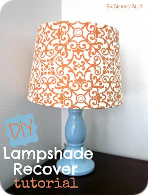 DIY Fabric Lampshade Recover Tutorial