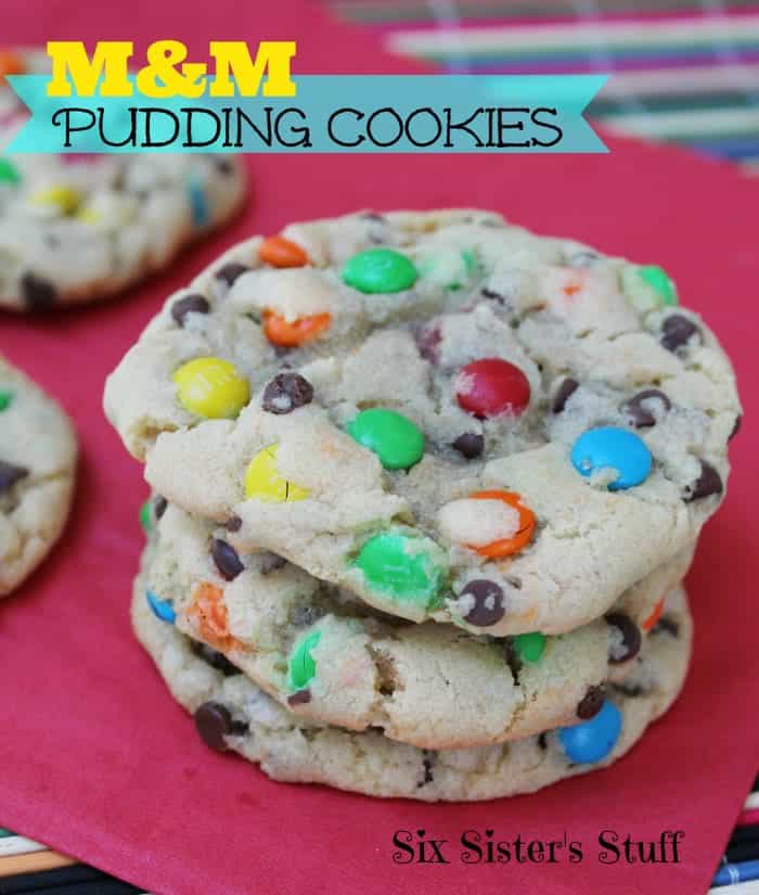 m&m pudding cookies