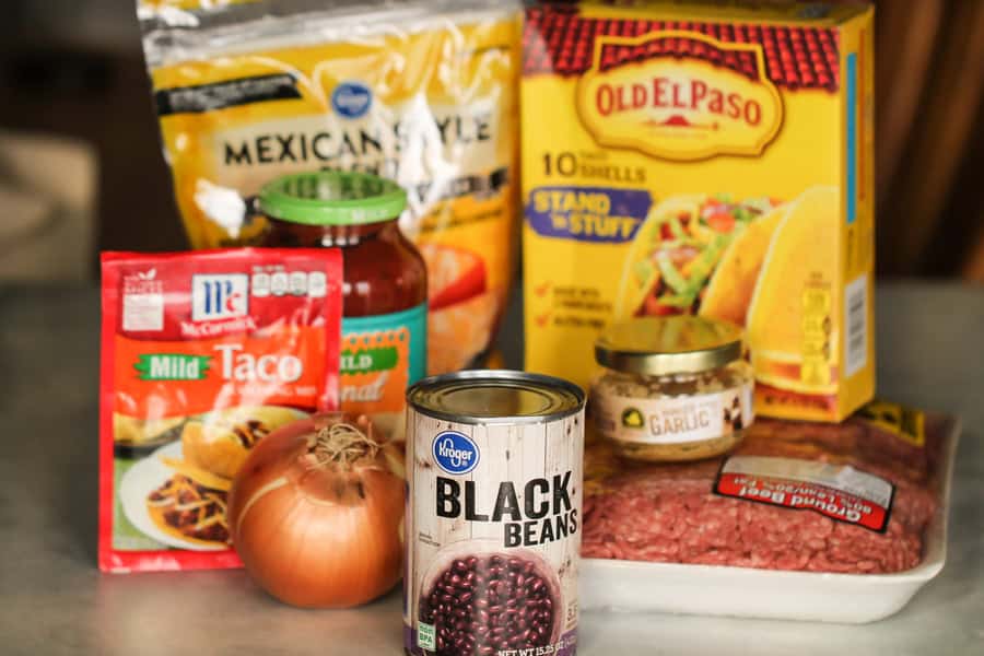 Ingredients for Oven Baked Beef Tacos