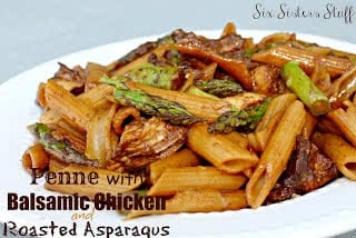 Healthy Meals Monday: Penne with Balsamic Chicken and Roasted Asparagus