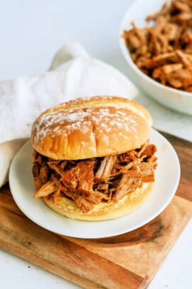 slow cooker bbq apricot pulled pork sandwiches
