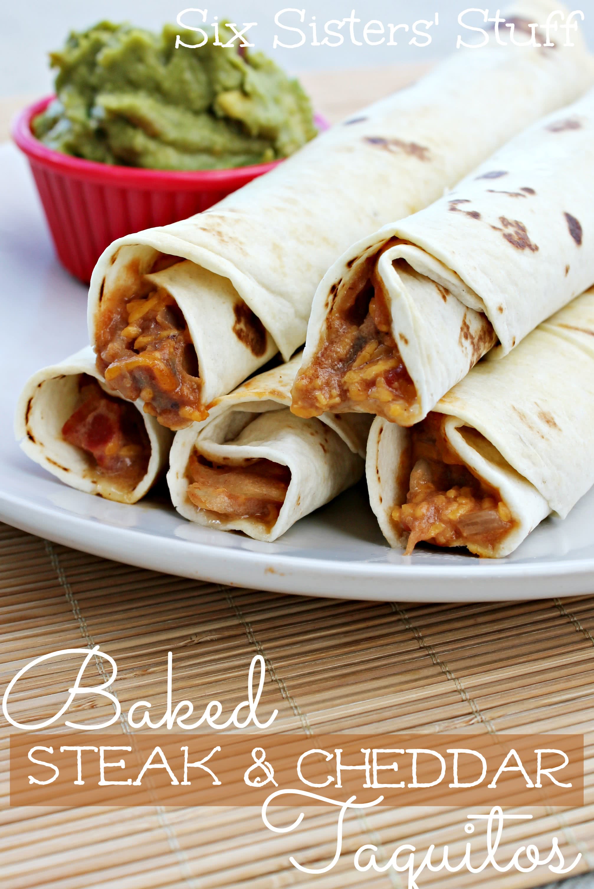 Baked Steak and Cheddar Taquitos