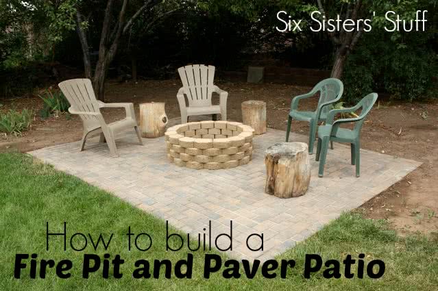 How to build a Fire Pit and Paver Patio | Six Sisters' Stuff