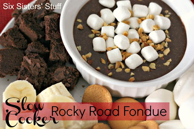 Slow Cooker Rocky Road Chocolate Fondue