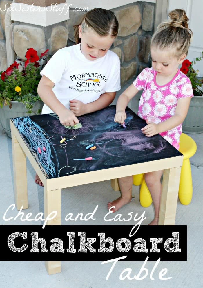 Cheap and Easy DIY Chalkboard Table