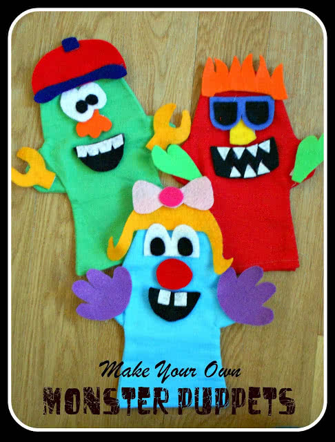 Make Your Own MONSTER PUPPETS Printable Pattern