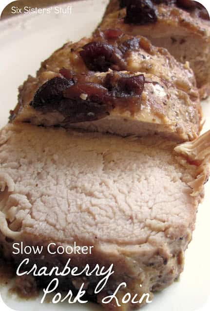 Slow Cooker Cranberry Pork Loin Recipe | Six Sisters' Stuff