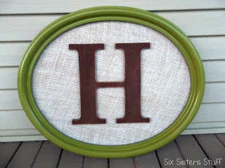 DIY Framed Monogrammed Wall Hanging