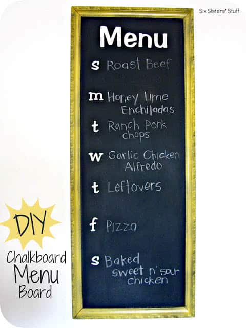 DIY Chalkboard Menu Board Planner Tutorial