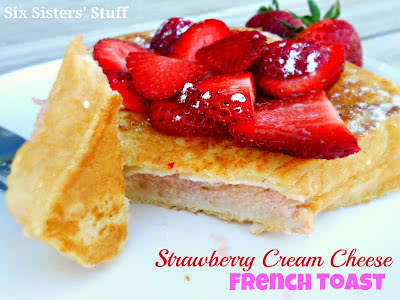 Puffy strawberry cream cheese french toast
