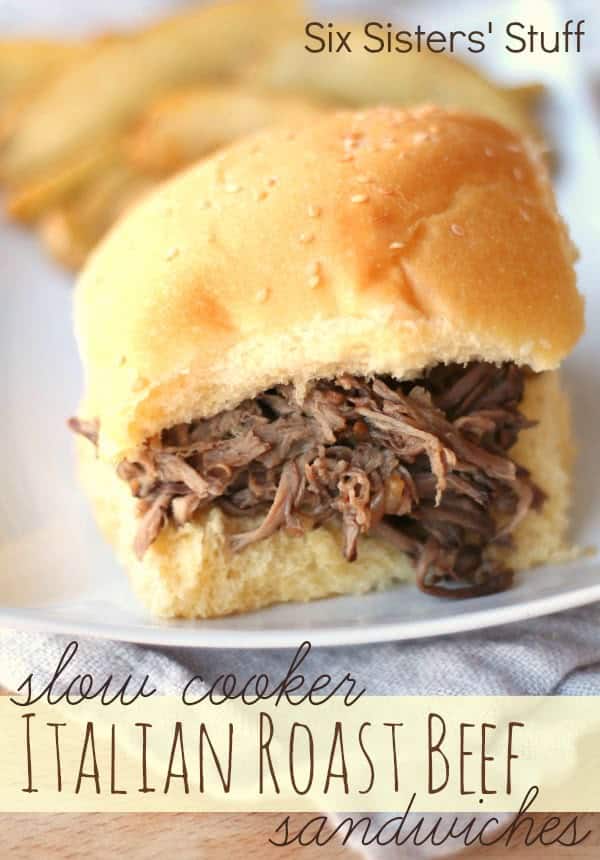 slow cooker italian roast beef sandwiches