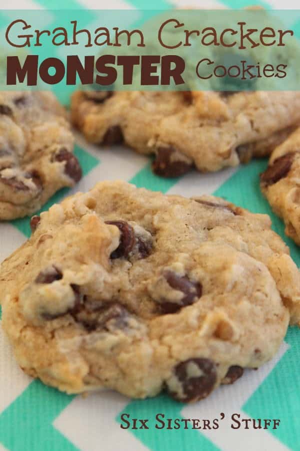 Graham Cracker Monster Cookies Recipe On Sixsistersstuff Com Six
