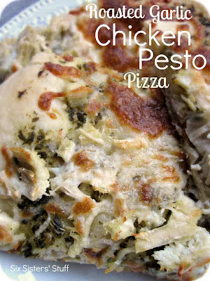 Roasted Garlic Chicken Pesto Pizza Recipe