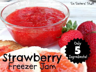 Mom’s Easy Strawberry Freezer Jam (only 5 ingredients!)