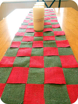 Christmas Burlap Checkered Table Runner Tutorial