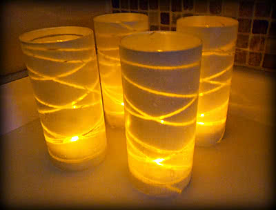 Dollar Store Glass Vase Christmas Luminaries Tutorial