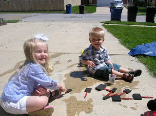 Painting the Sidewalk . . . with WATER