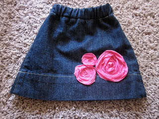 Old Jeans Pant Leg to Skirt Repurpose