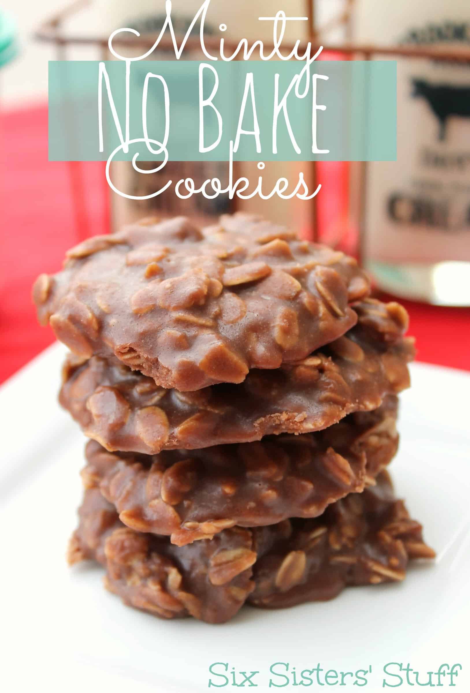 Chocolate Mint No Bake Cookies