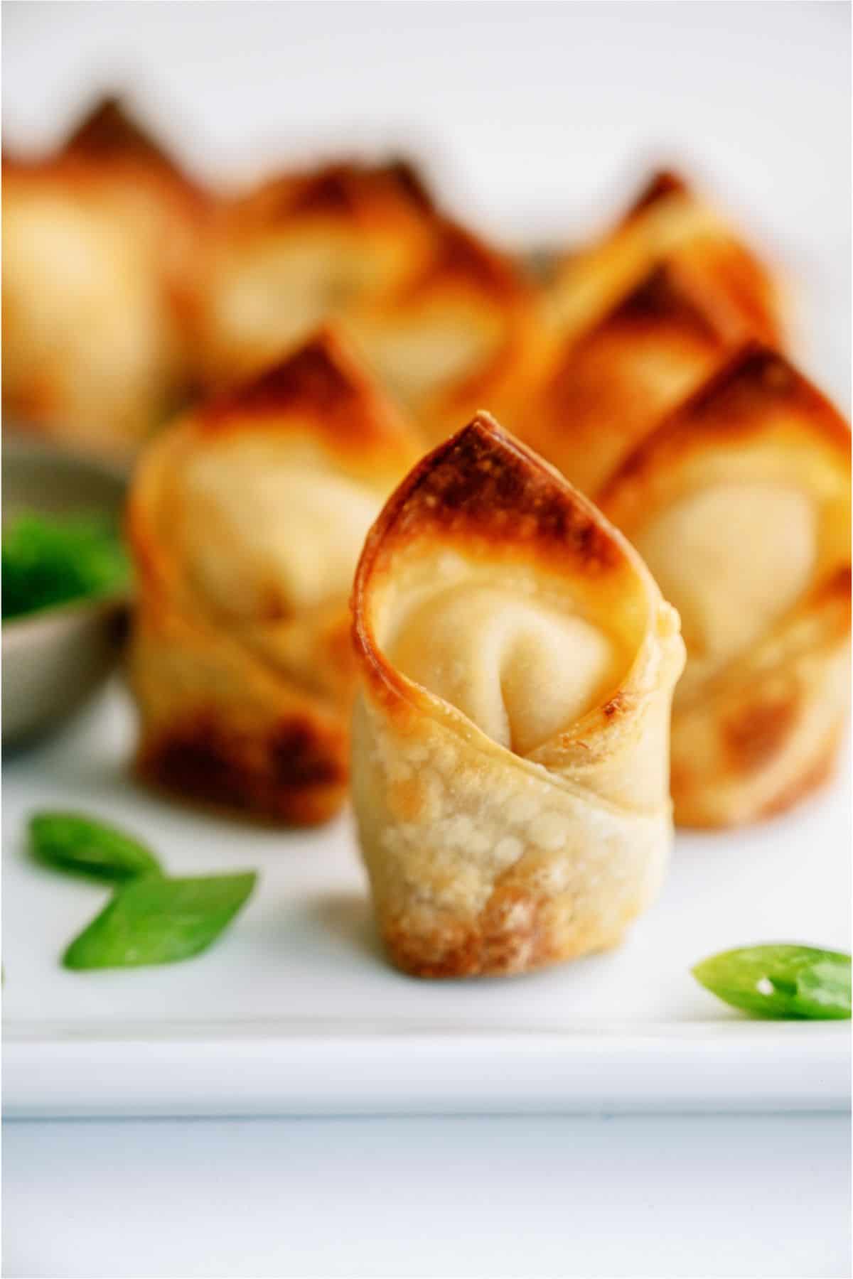 Baked Crab Rangoon on a serving platter