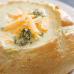 Prepared 3 cheese broccoli soup in bread bowl