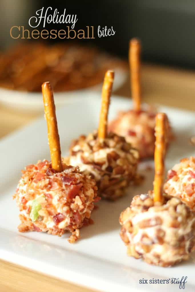 Holiday Cheese Ball Bites