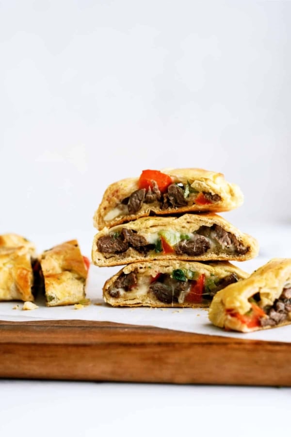cheesesteak crescent braid