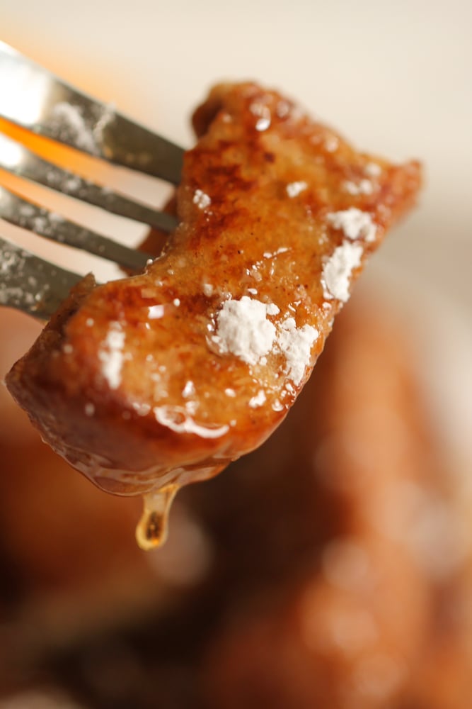 Fork with one French Toast Sticks 