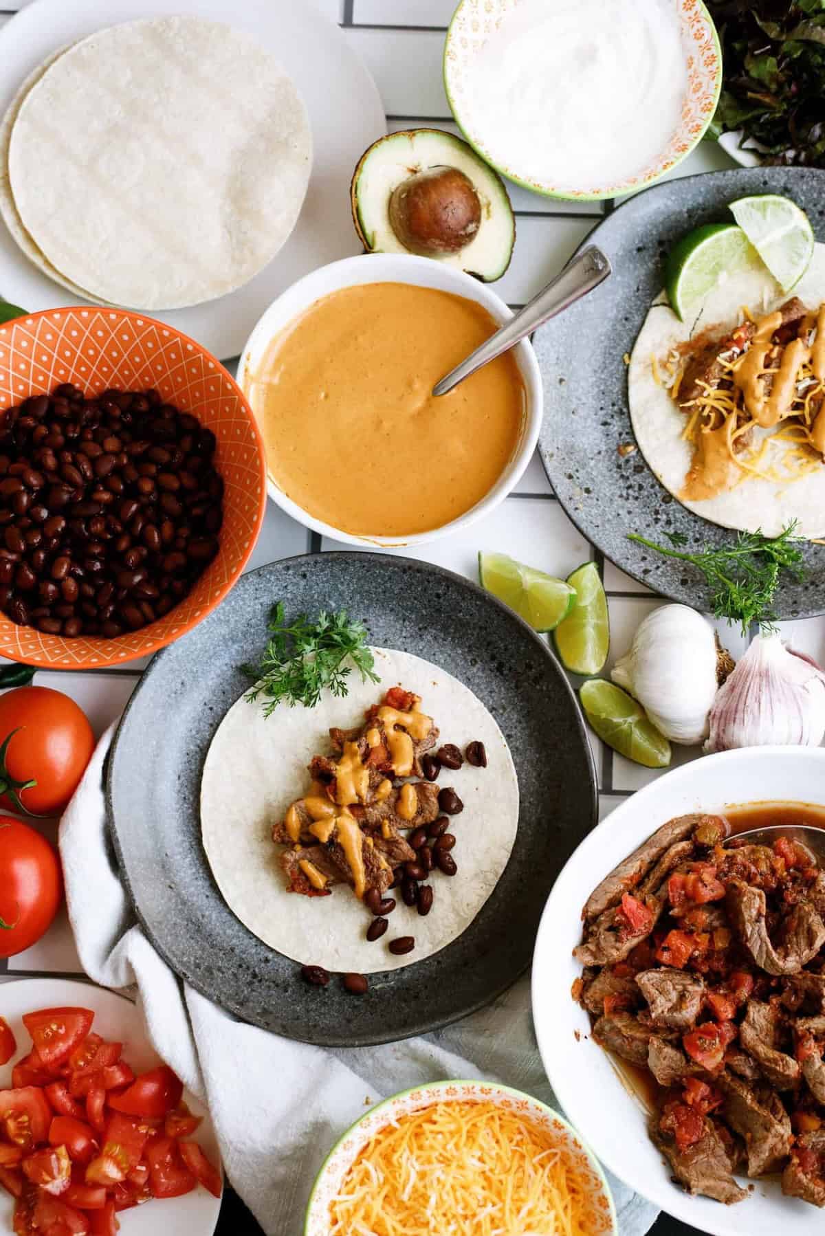 Slow Cooker Carne Asada Steak Tacos Recipe