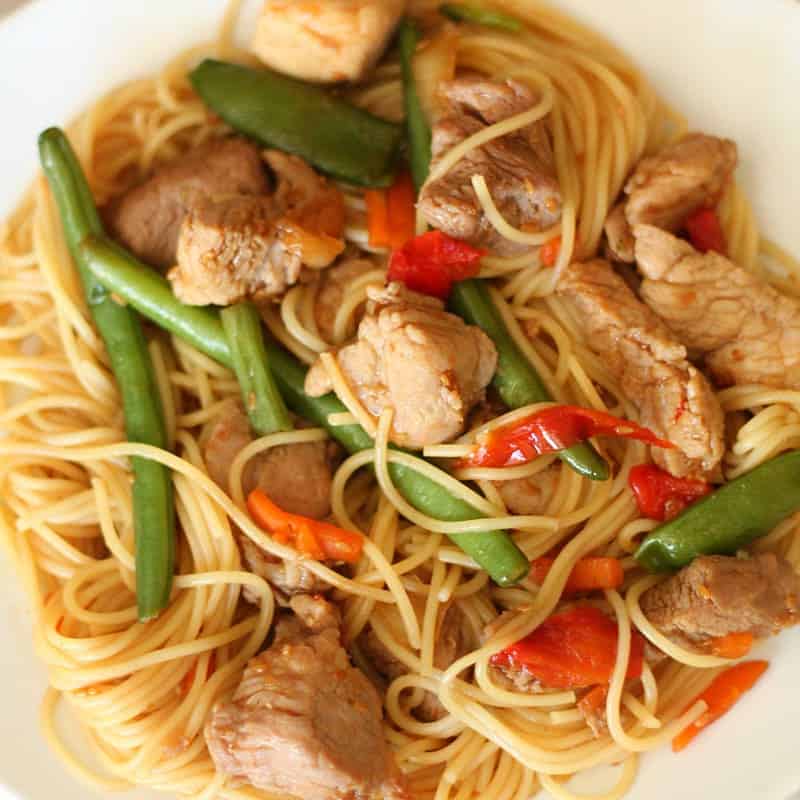 20-Minute Skillet Pork Lo Mein