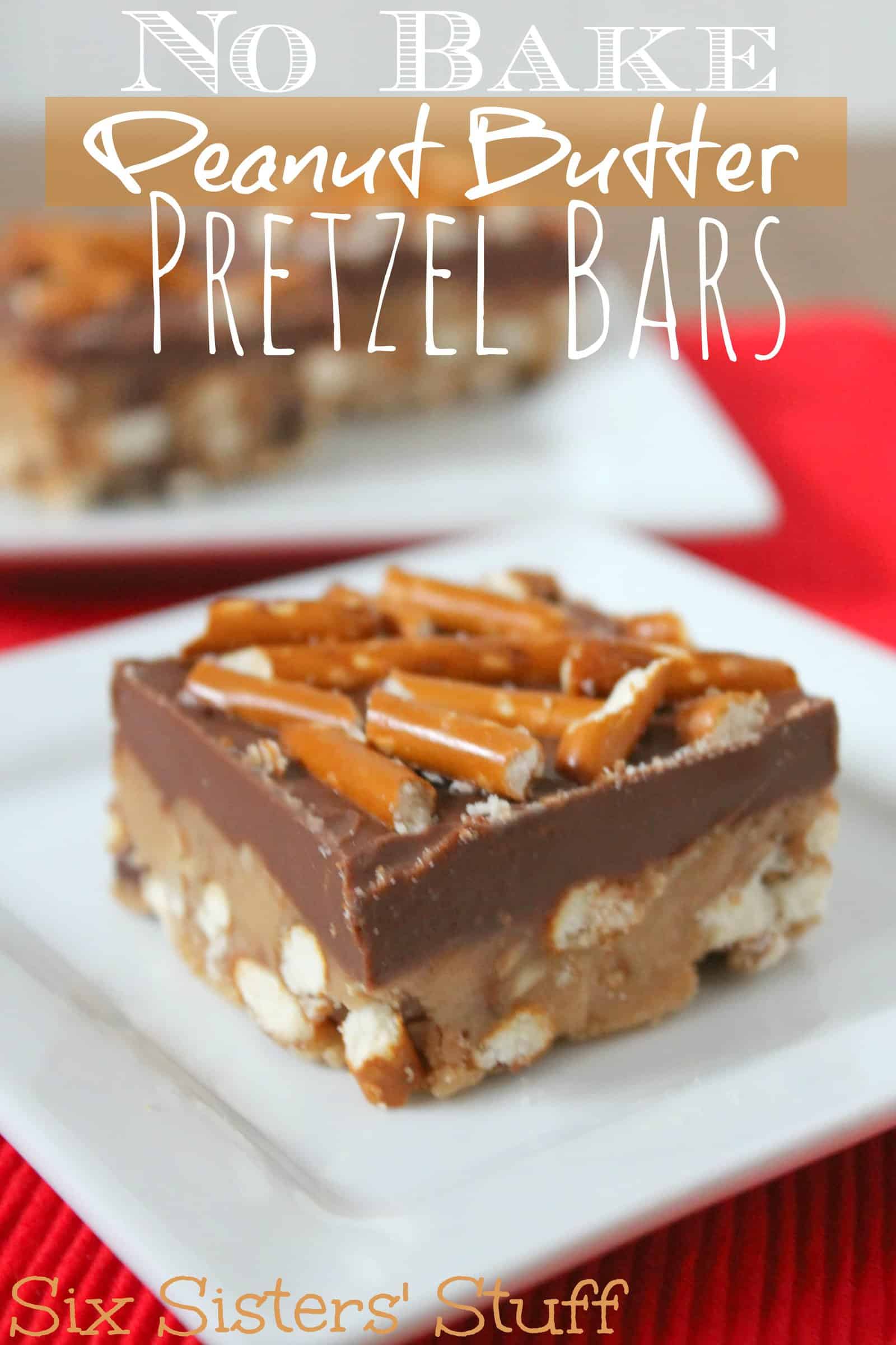 No Bake Peanut Butter Pretzel Bars Recipe