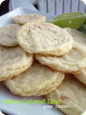 Chewy Coconut Lime Sugar Cookies