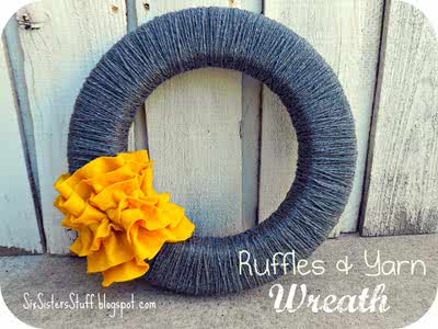 DIY Ruffles and Yarn Fall Wreath Tutorial