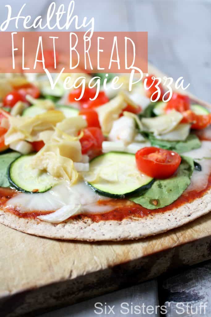 Healthy Flat Bread Veggie Pizza from Six Sisters' Stuff Six Sisters' Stuff
