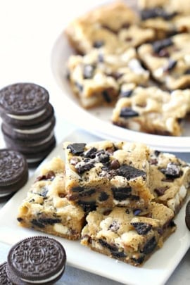 cookies and cream oreo blondies