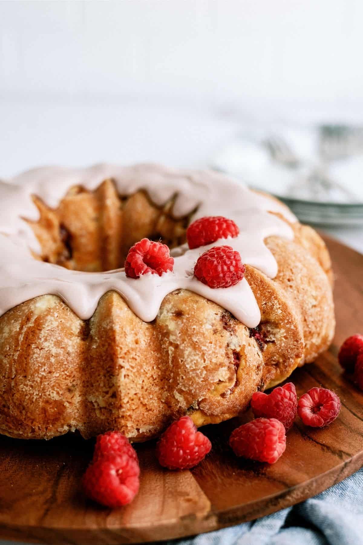 Fresh Raspberry Yogurt Bundt Cake Recipe