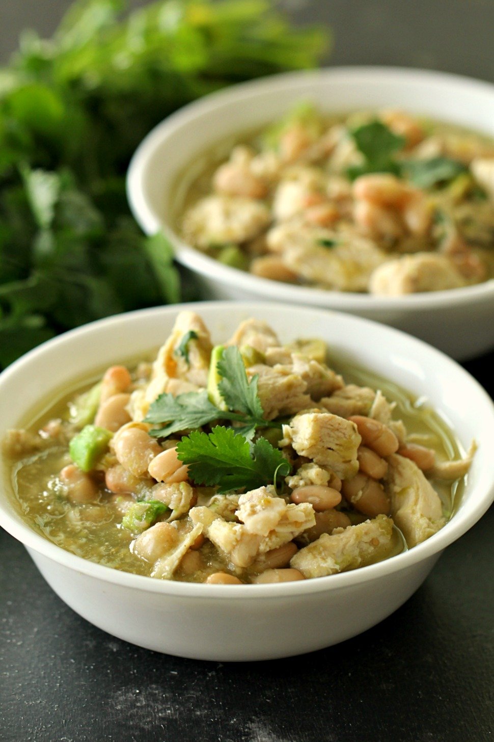 Skinny White Bean Chicken Chili {Great for Slow Cooker}