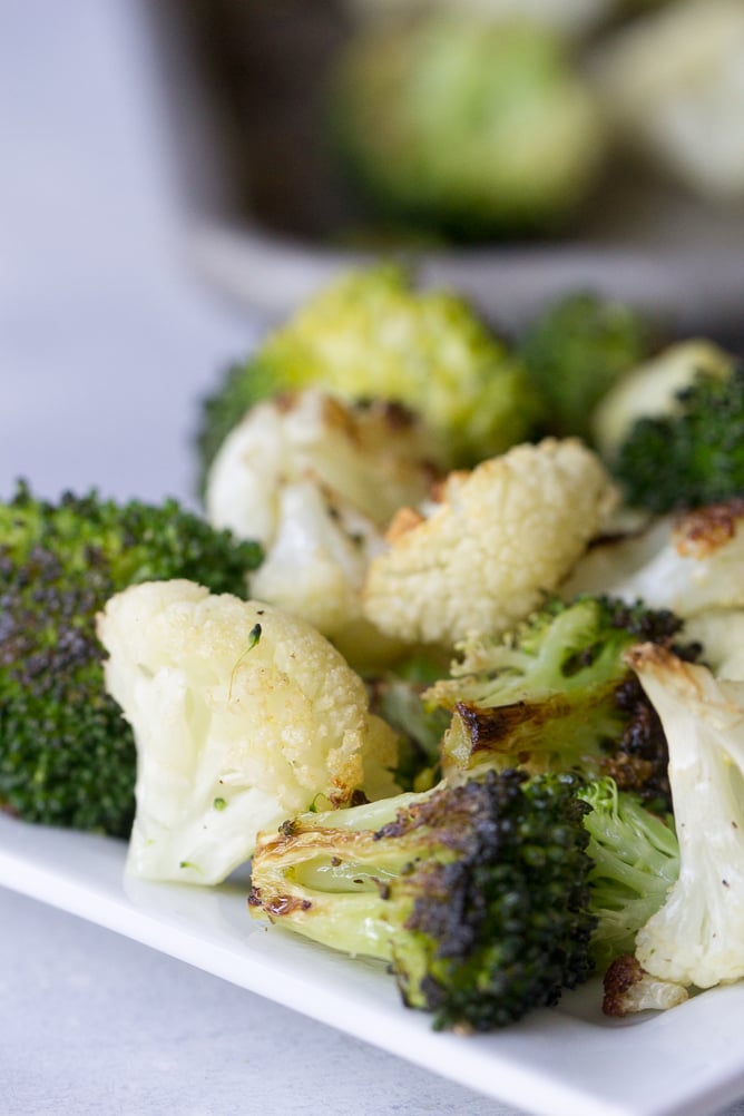 Oven Roasted Broccoli and Cauliflower
