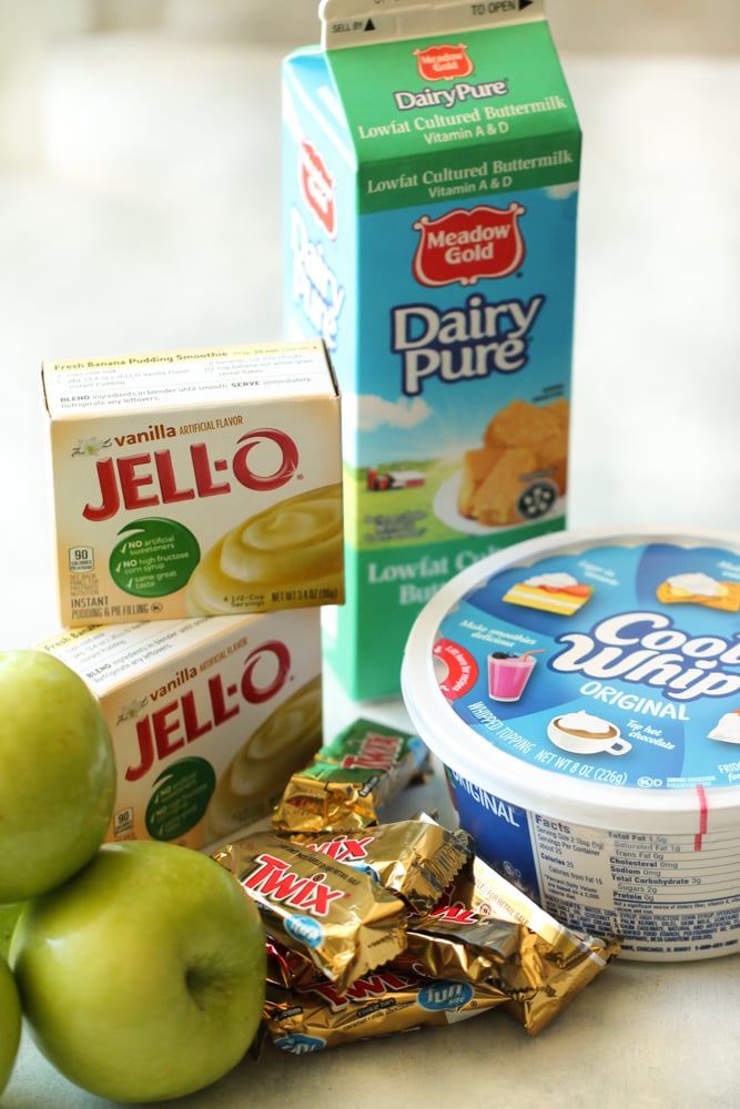 Ingredients needed to make Caramel Apple Jello Salad