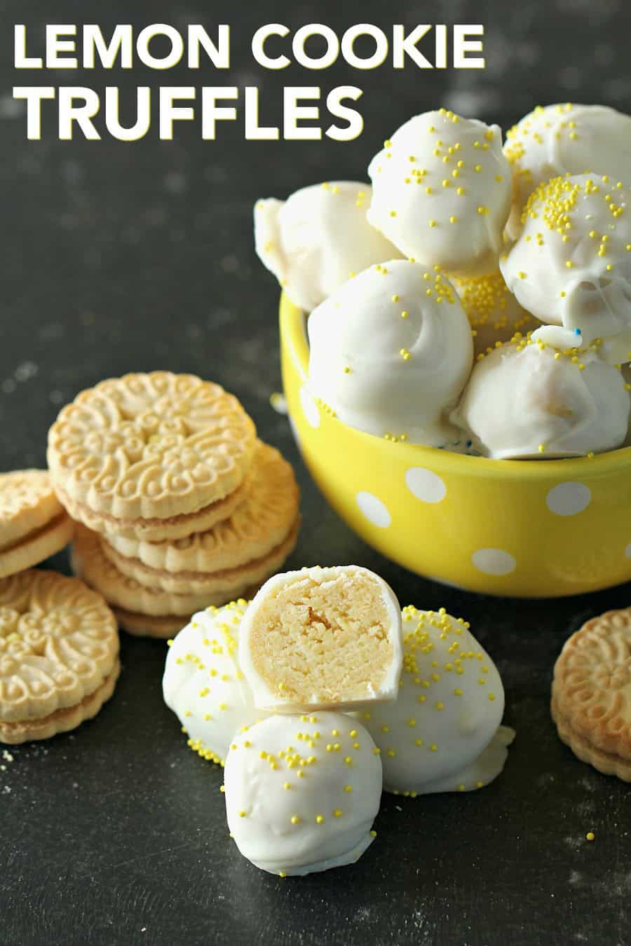 No Bake Lemon Cookie Truffles