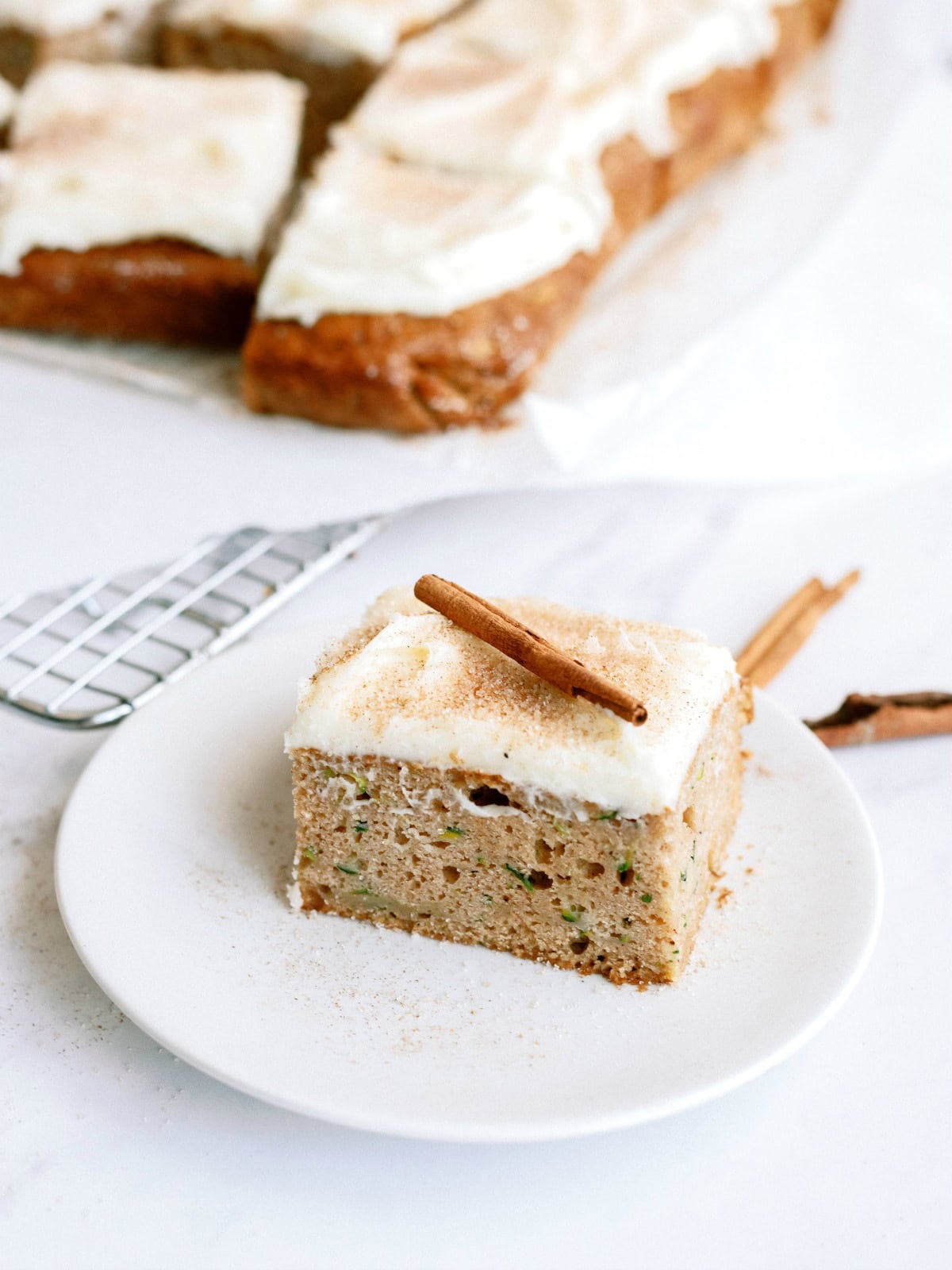 Cinnamon Zucchini Cake with Cream Cheese Frosting