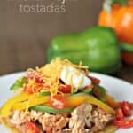 slow cooker chicken fajita tostadas